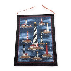Handmade Lighthouses of the USA Quilted Wall Hanging Tapestry 28.5" x 37"
